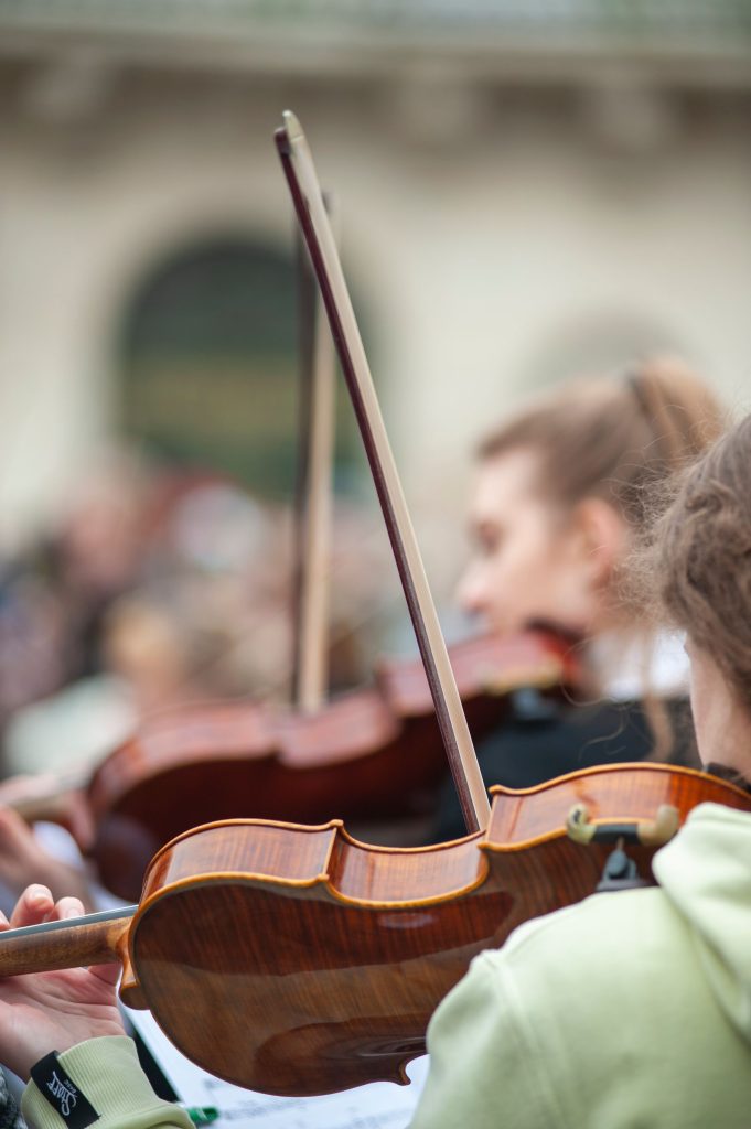 Violonistes en concert en plein air
